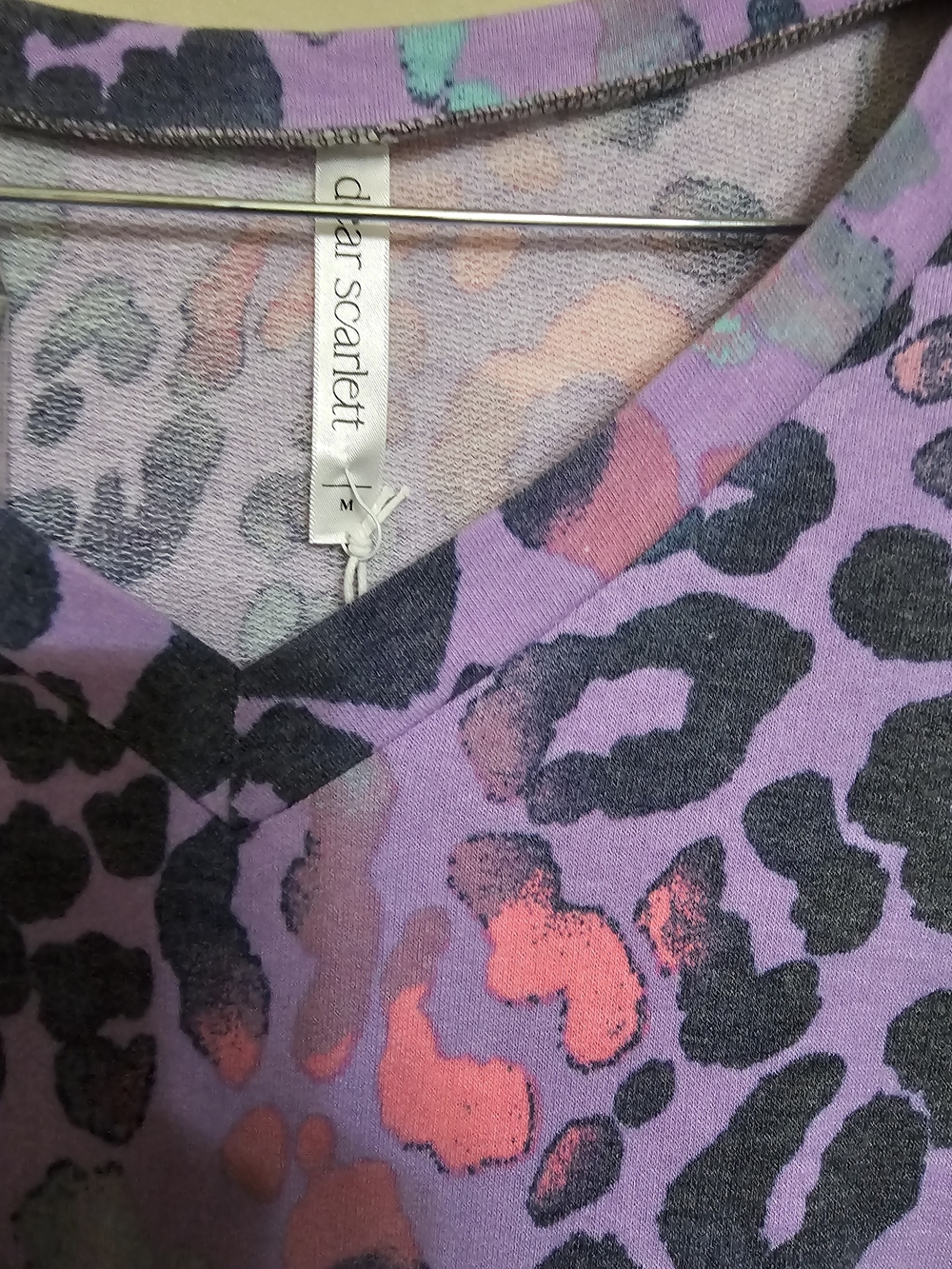 Dear Scarlett Purple Leopard Print V-Neck Sweatshirt - Picture 4 of 5